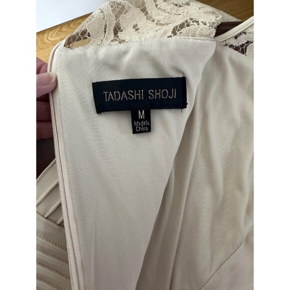 Vintage bodycon dress by Tadashi Shoji with lace bodice and back Size M - Picture 8 of 8